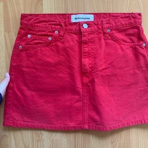 Reformation Red Skirt